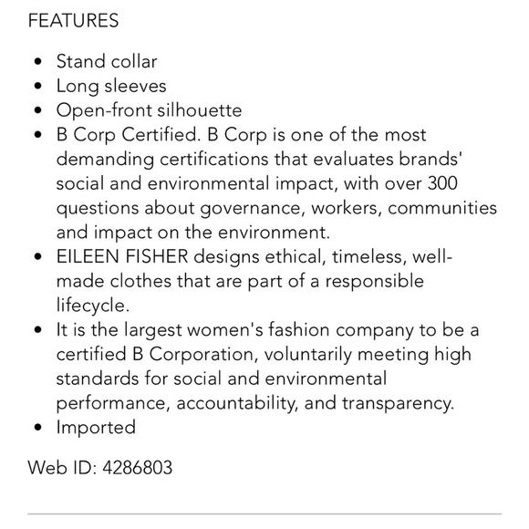 Eileen Fisher Stand Collar Jacket NO SIZE TAG - Picture 6 of 8